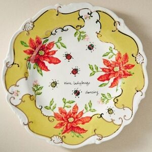 New Anthropologie Lou Rota 2 Dessert Plates LADY BUG